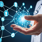 A sophisticated, glowing neural network representing a pre-trained AI model, with a vast, blurry background of generic data. From this large network, a beam of light or a flowing stream of knowledge extends to a smaller, focused icon representing a specific business problem (e.g., a few financial transaction icons, a handful of medical images). This smaller icon is clearly defined and successfully operating, symbolizing "powerful AI with limited data." The overall image should convey efficiency and the concept of knowledge transfer.