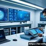Home 20 전이 학습에서의 메타 학습 접근법 - A detailed futuristic laboratory scene illustrating the concept of meta-learning for rapid adaptatio...
